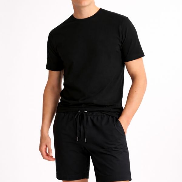 premium black cotton t shirt & shorts